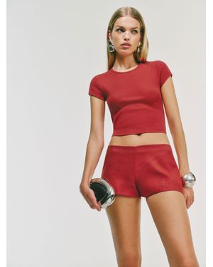 Reformation June Low Rise Linen Short 10 - Red
