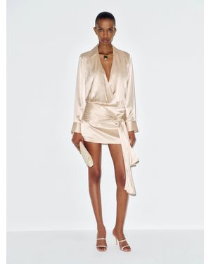 Reformation Manhattan Silk Dress 0 - White