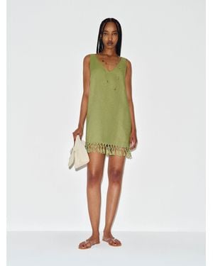 Reformation Kuini Linen Dress Bean - Green