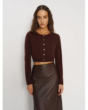 Reformation Janie Cashmere Crew Cardigan - Natural