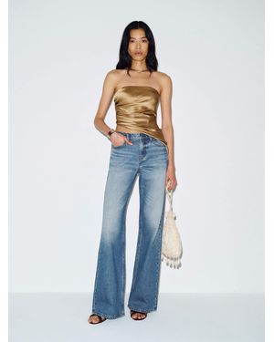 Reformation Cary Low Rise Slouchy Wide Leg Jeans Denim - Blue
