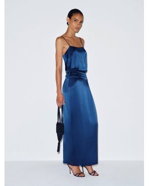 Reformation Ofelia Silk Dress - Blue
