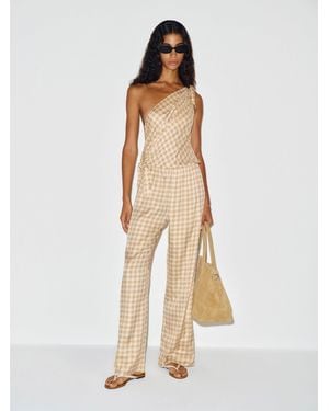 Reformation Jenni Silk Twill Jumpsuit - Natural