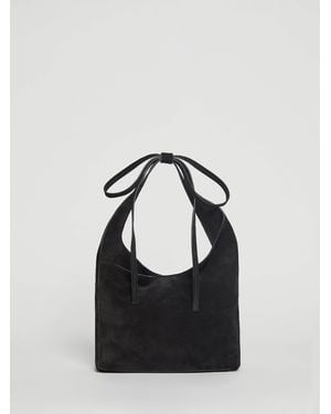 Reformation Small Vittoria Tote Suede Leather - Black