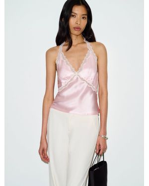 Reformation Monica Silk Top - Pink