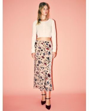 Reformation Layla Velvet Skirt 0 - Pink