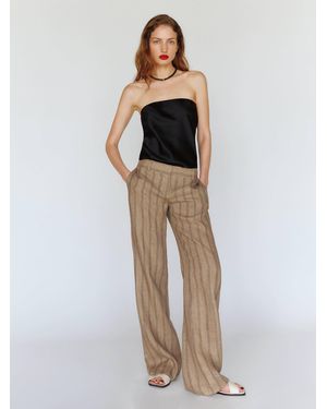 Reformation Gisele Low Rise Linen Pant - White