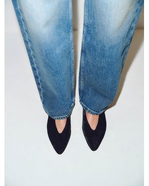 Reformation Calista Flat Velvet - Blue