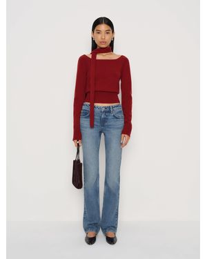 Reformation Jade Low Rise Slim Leg Jeans Denim - Red