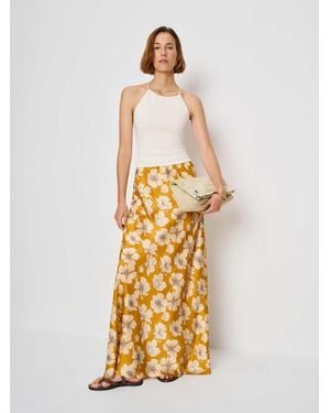 Reformation Petites Bella Silk Skirt - Metallic