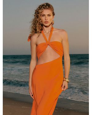 Reformation Vivi Silk Dress - Orange