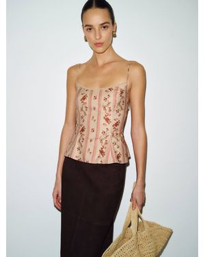 Reformation Genevieve Top Lace - Pink