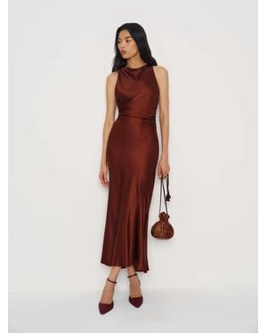 Reformation Aphrodite Pleated Pouch - Brown