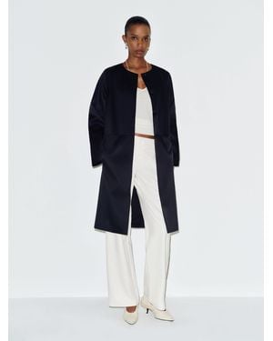 Reformation Stella Satin Coat - Blue