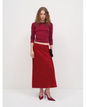 Reformation Layla Skirt Silk - Red