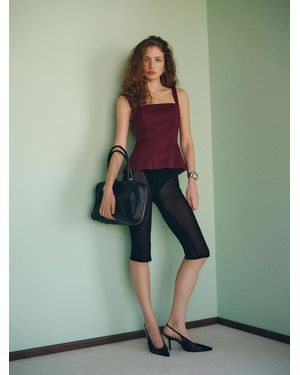Reformation Jill Cropped Mesh Pant - Green