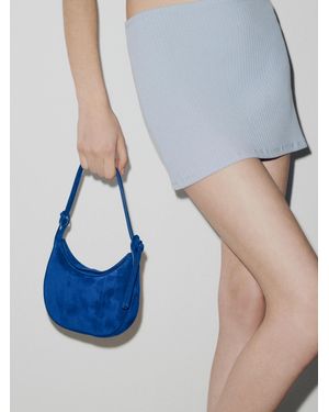 Reformation Mini Rosetta Shoulder Bag Leather - Blue