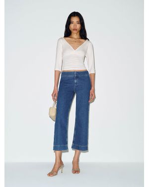 Reformation Kat Low Rise Straight Cropped Jeans - Blue