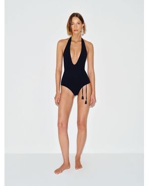 Reformation Tala One Piece Swimsuit Tassel - Blue