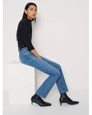 Reformation Remy Stretch Ankle Boot Stretch Leather 5 - Blue