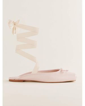 Reformation Megan Lace Up Ballet Flat - Natural