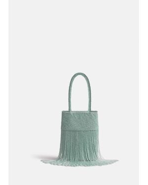 Reformation Valentina Mini Beaded Bag - Blue