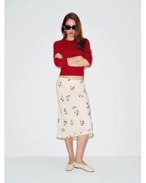 Reformation Layla Knee Length Skirt 0 - Red
