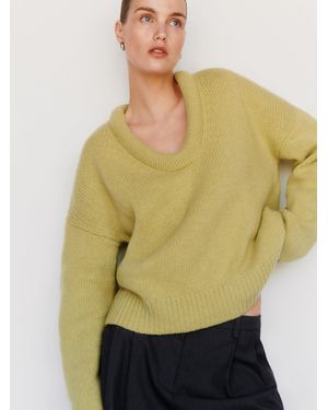 Reformation Jonie Cashmere Oversized Scoop Neck - Green