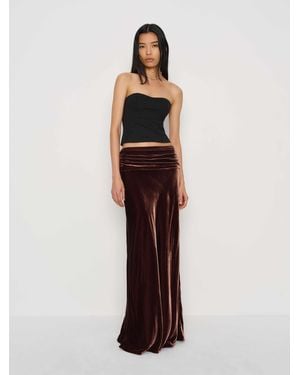 Reformation Evie Velvet Skirt - White