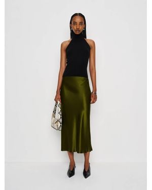 Reformation Layla Silk Skirt - Green