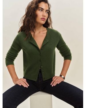 Reformation Clara Cashmere Crew Cardigan - Green