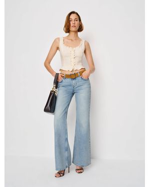 Reformation Kara Low Rise Loose Flare Jeans - Blue