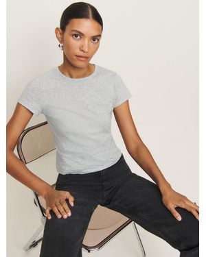 Reformation Slim Fit Crew Neck Tee - Grey