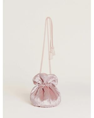 Reformation Aphrodite Pleated Pouch - Pink