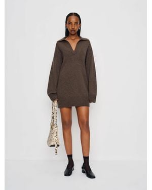 Reformation Maeve Cashmere Polo Dress - Brown