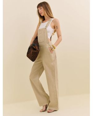 Reformation Arlo Denim Overalls - Natural