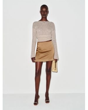 Reformation Alexa Satin Skirt 0 - Natural