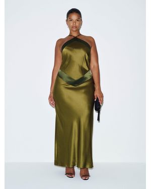Reformation Jillian Silk Dress Es 14 - Green