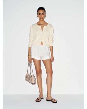 Reformation Clara Cotton Crew Cardigan - White