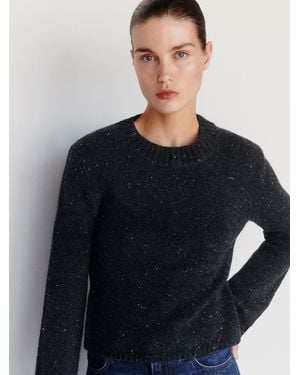 Reformation Ashley Regenerative Wool Crew Sweater Sheep - Black