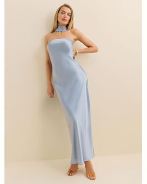 Reformation Oren Silk Dress - Blue