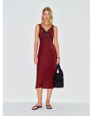 Reformation Provence Silk Dress - Red