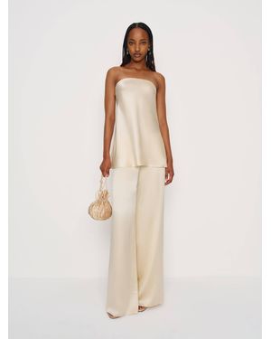 Reformation Spritz Silk Long Top - Natural