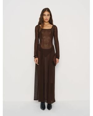 Reformation Leona Knit Dress Sheer - Natural
