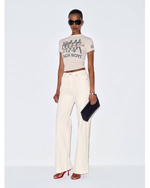Reformation Bex Super Stretch High Rise Wide Leg Jeans Cotton - White