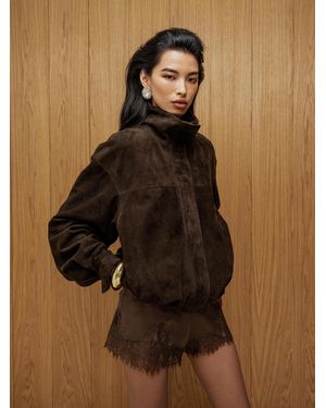 Reformation Veda Kendall Suede Jacket - Brown