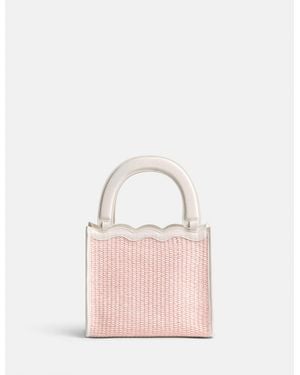Reformation Emma Mini Bag Powder Raffia - White