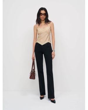 Reformation Naomi Super Stretch Low Rise Bootcut Jeans Denim - White