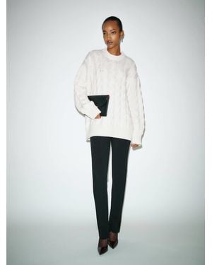 Reformation Jo Regenerative Wool Oversized Crew Sweater - White