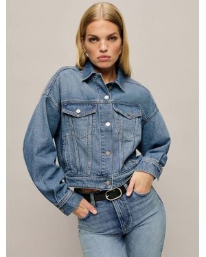 Reformation Rhodes Lived-In Denim Jacket - Blue